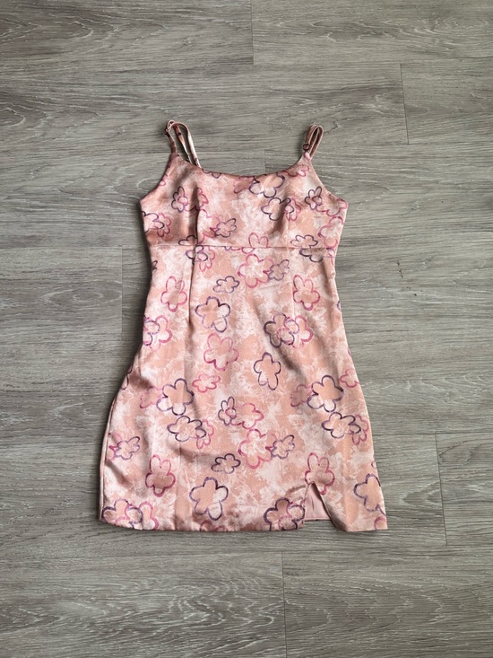 wild fable Dresses & Skirts - Wild Fable Pink Floral Satin Mini Dress with Spaghetti Straps